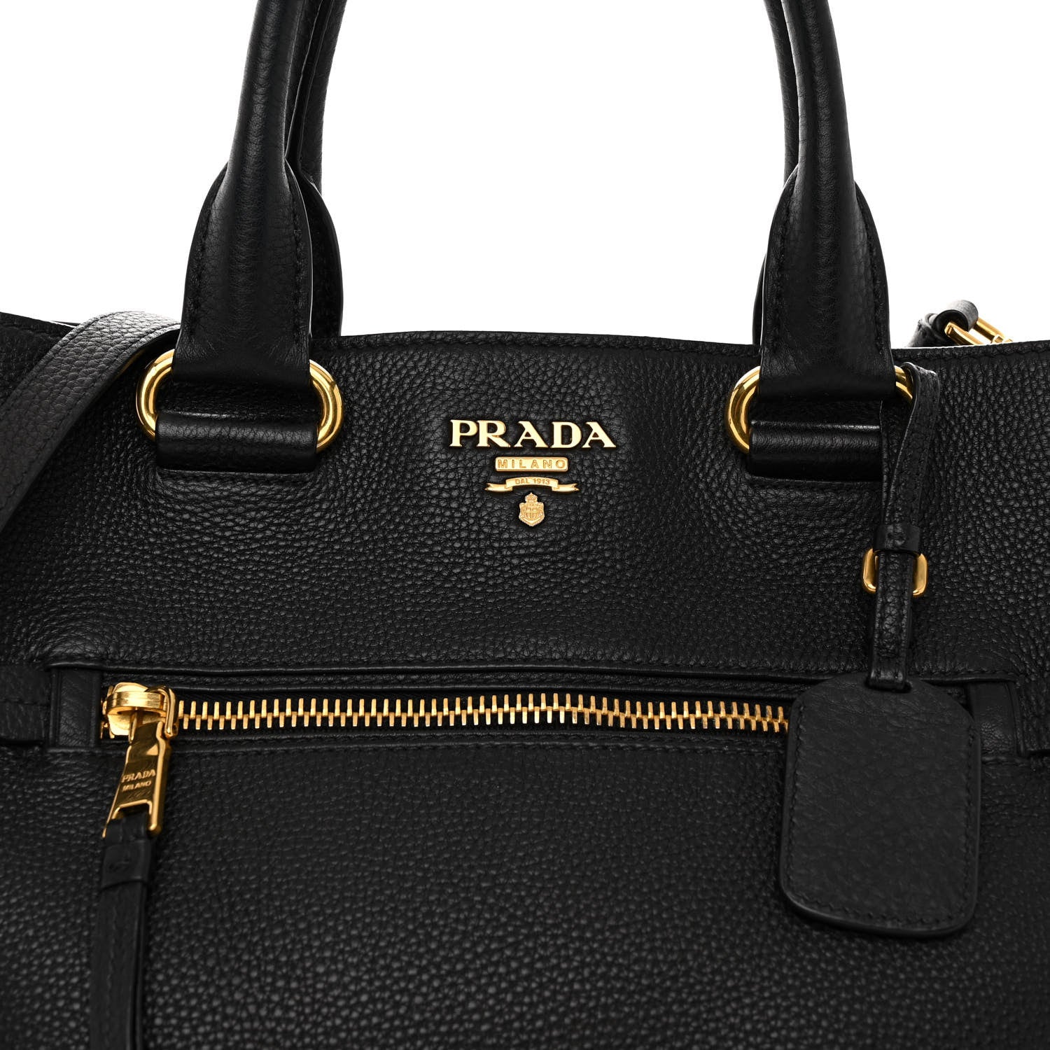 Prada Vitello Daino Shopping Satchel Black 7 of 9