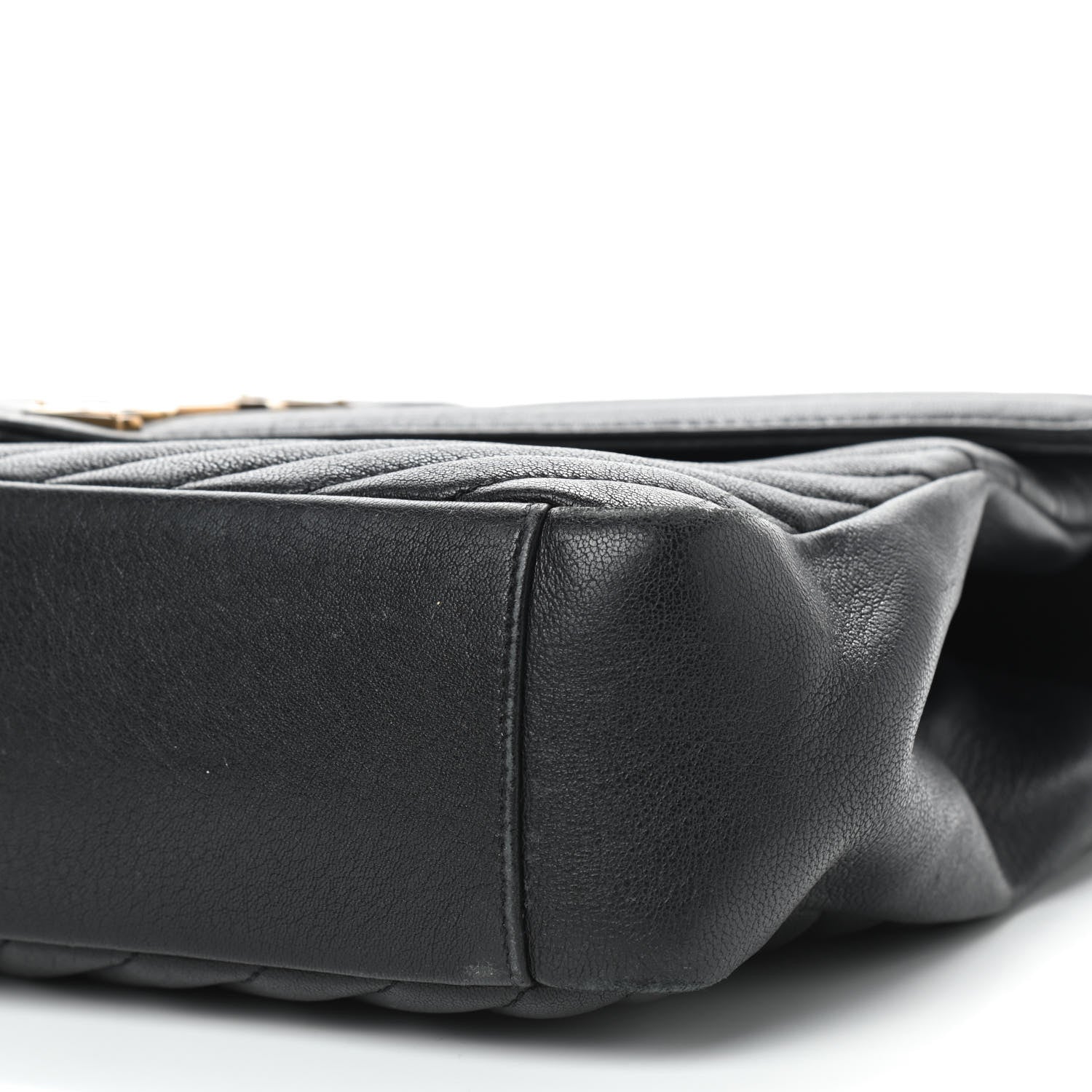 Saint Laurent Sheepskin Matelasse Chevron Monogram Large College Satchel Black 7 of 9