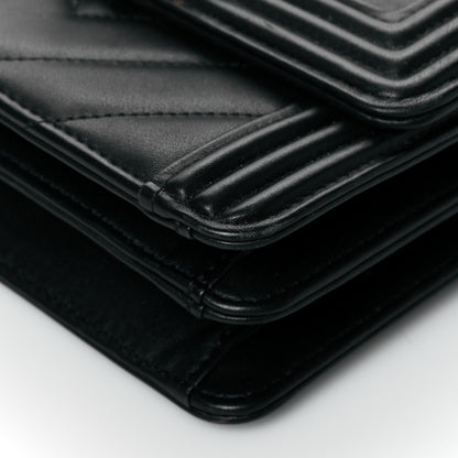 Chanel Calfskin Chrevron Quilted North South Boy Flap Black 10 of 10
