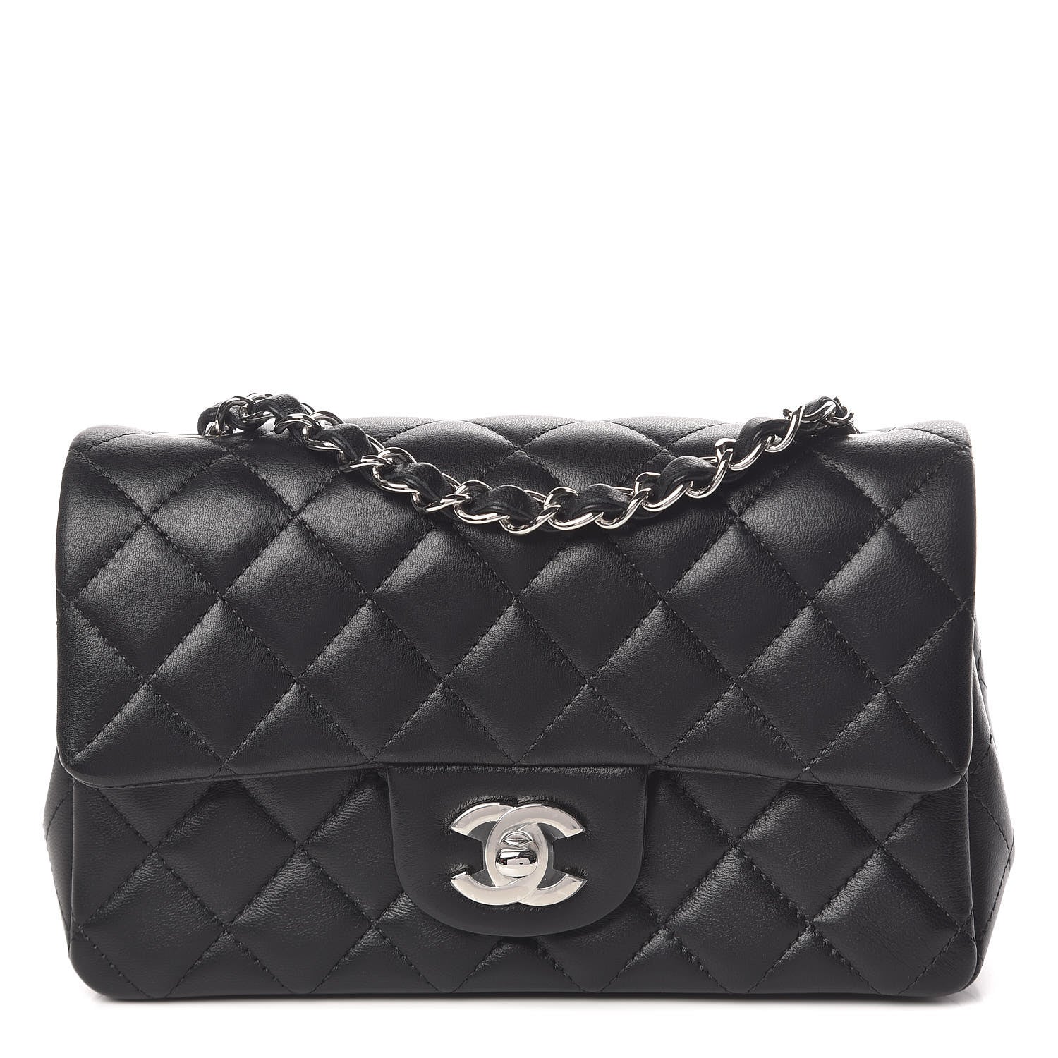 Chanel Lambskin Quilted Mini Rectangular Flap Black 1 of 11