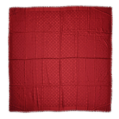 Louis Vuitton Silk Wool Monogram Shawl Pomme D'Amour 1 of 5