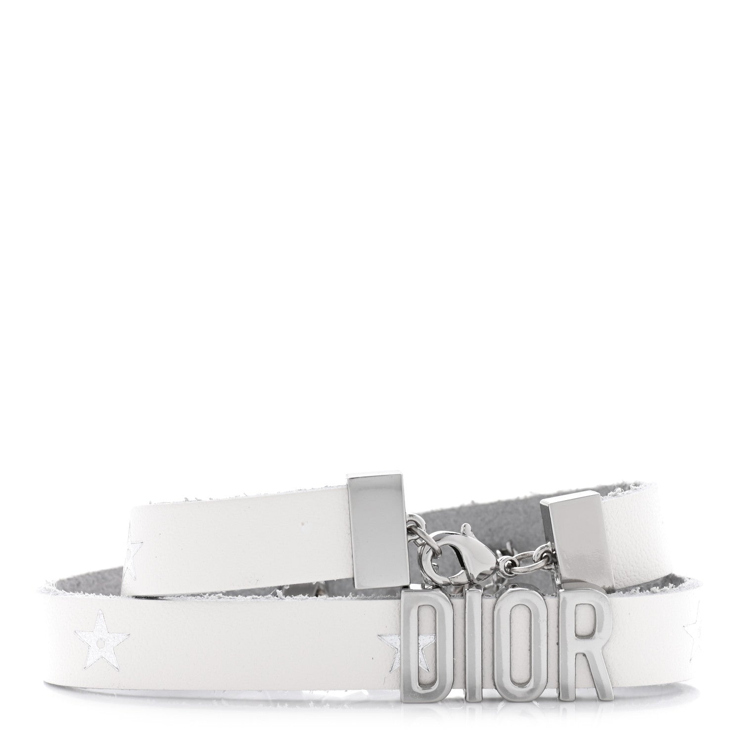 Christian Dior Calfskin Star Dior Double Bracelet White 1 of 5
