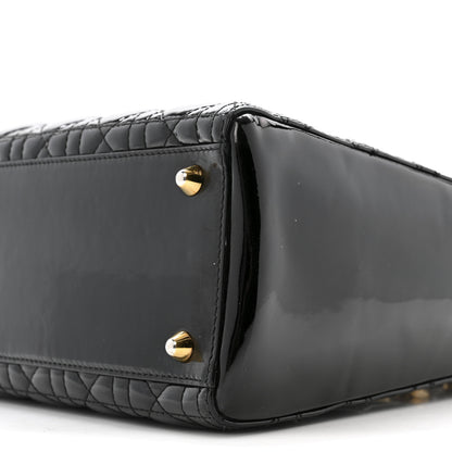 Christian Dior Patent Cannage Large Lady Dior Black 10 of 16