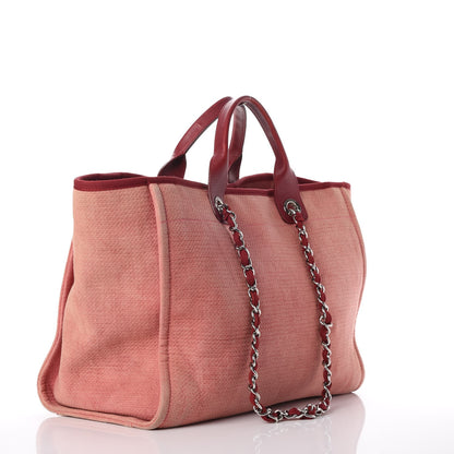 Chanel Canvas Large Deauville Tote Red 4 of 11
