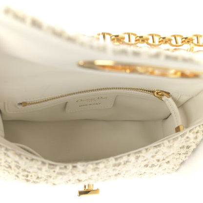 Christian Dior Tweed Cannage Small Caro Bag White 5 of 12
