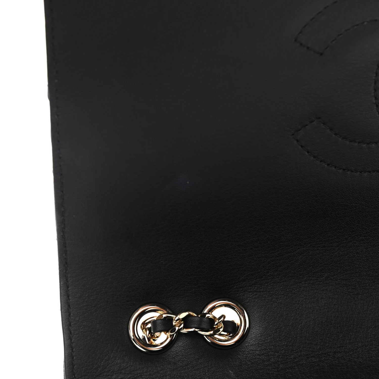 Chanel Calfskin Chevron Quilted Medium Statement Flap Black 10 of 15