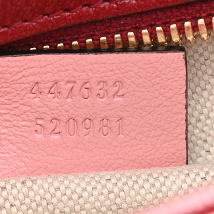 Gucci Azalea Calfskin Enamel Matelasse Diagonal Small Torchon GG Marmont Chain Shoulder Bag New Cherry Red Wild Rose 7 of 10