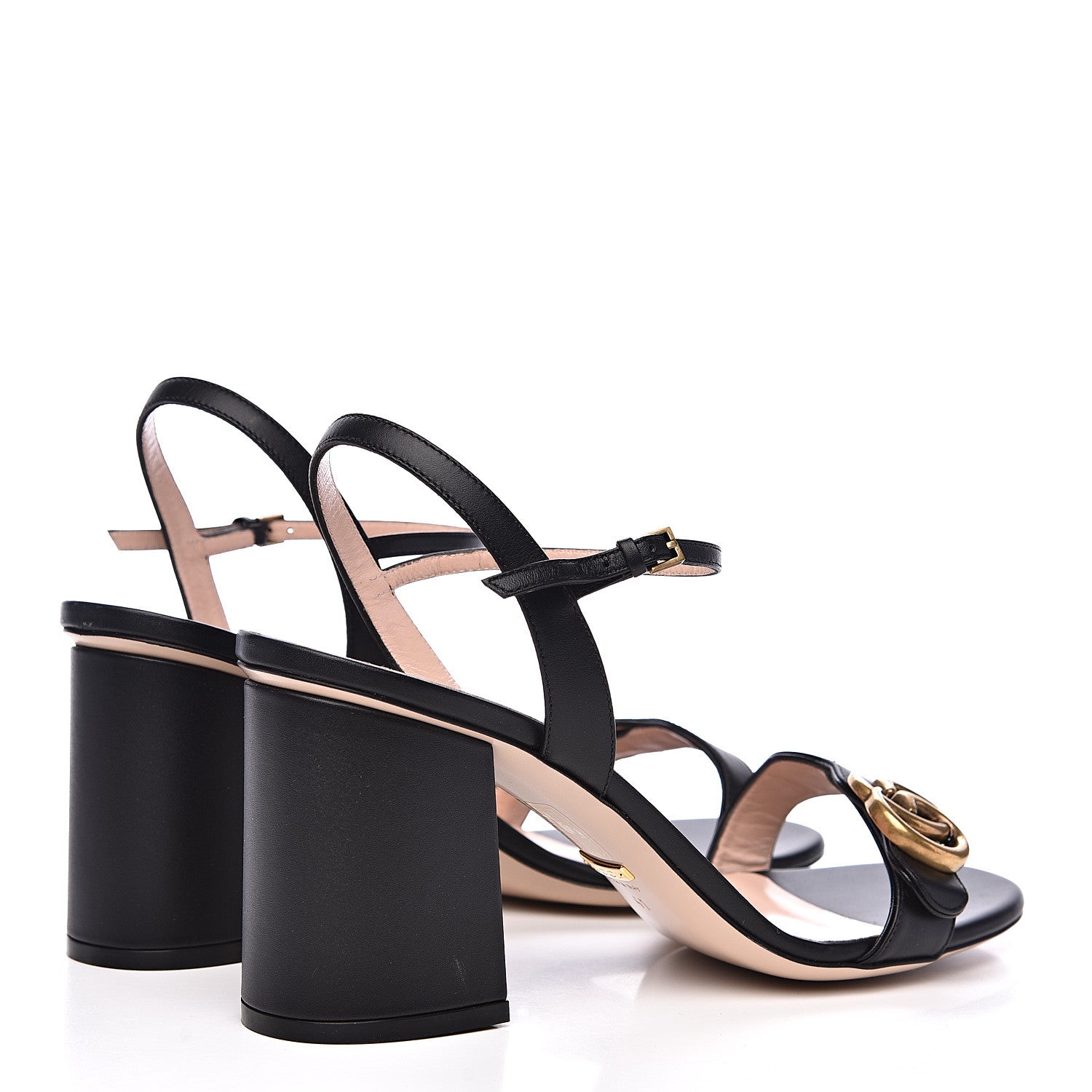 Gucci Lifford Calfskin GG Marmont Ankle Wrap 75mm Sandals 41 Black 4 of 8