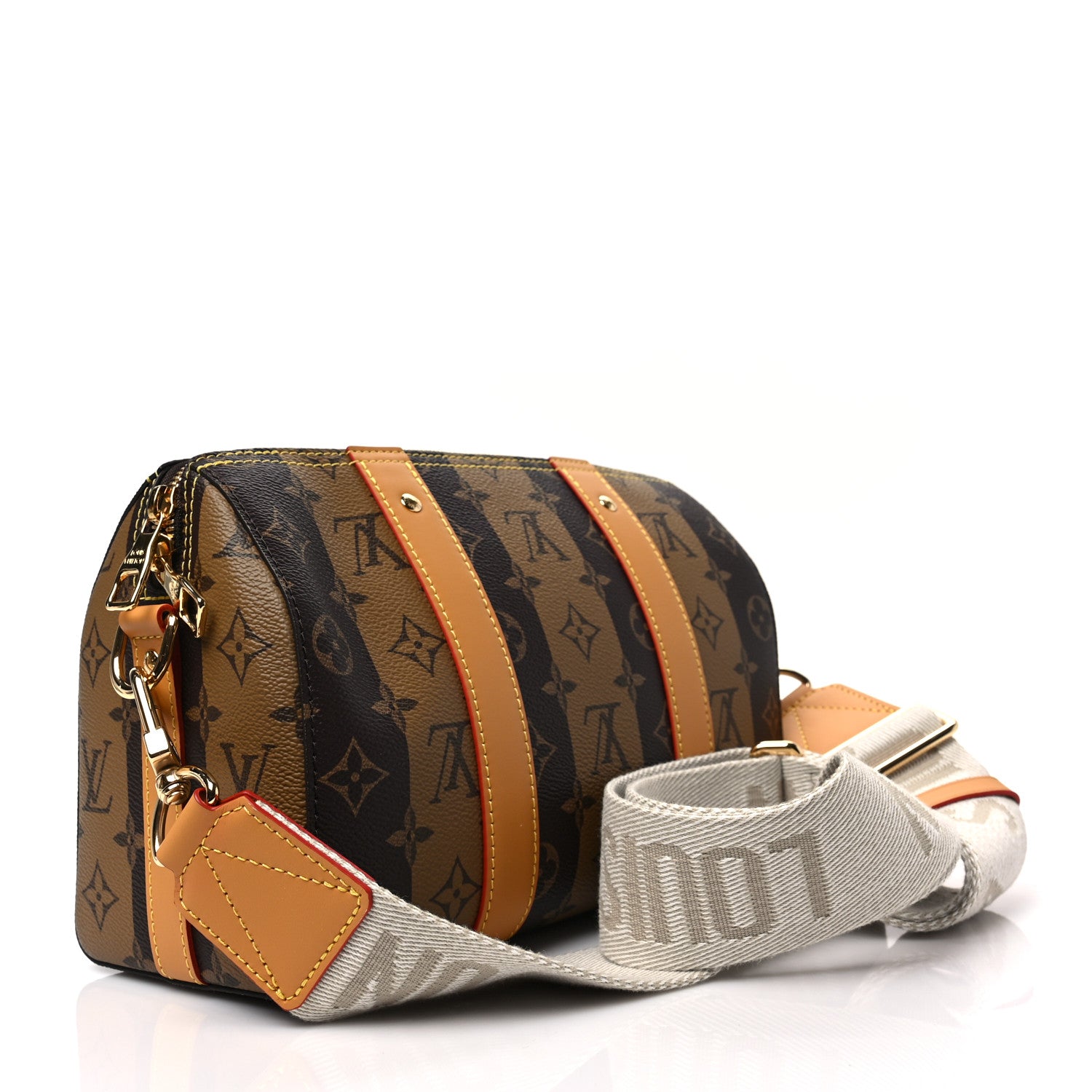 Louis Vuitton X NIGO Reverse Monogram Stripes City Keepall Bandouliere Brown 3 of 7