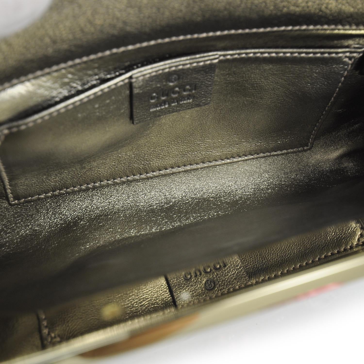 Gucci Leather Britt Clutch Metallic 5 of 8