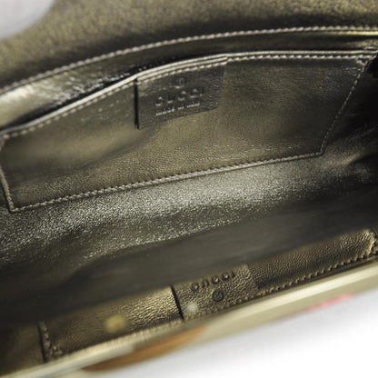 Gucci Leather Britt Clutch Metallic 5 of 8