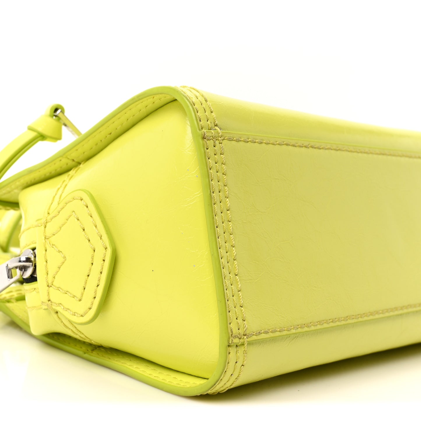 Textured Calfskin Mini Cruiser Convertible Satchel Limoncello