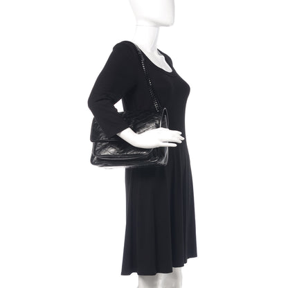 Saint Laurent Crinkled Calfskin Matelasse Monogram Medium Niki Chain Satchel Black 2 of 11