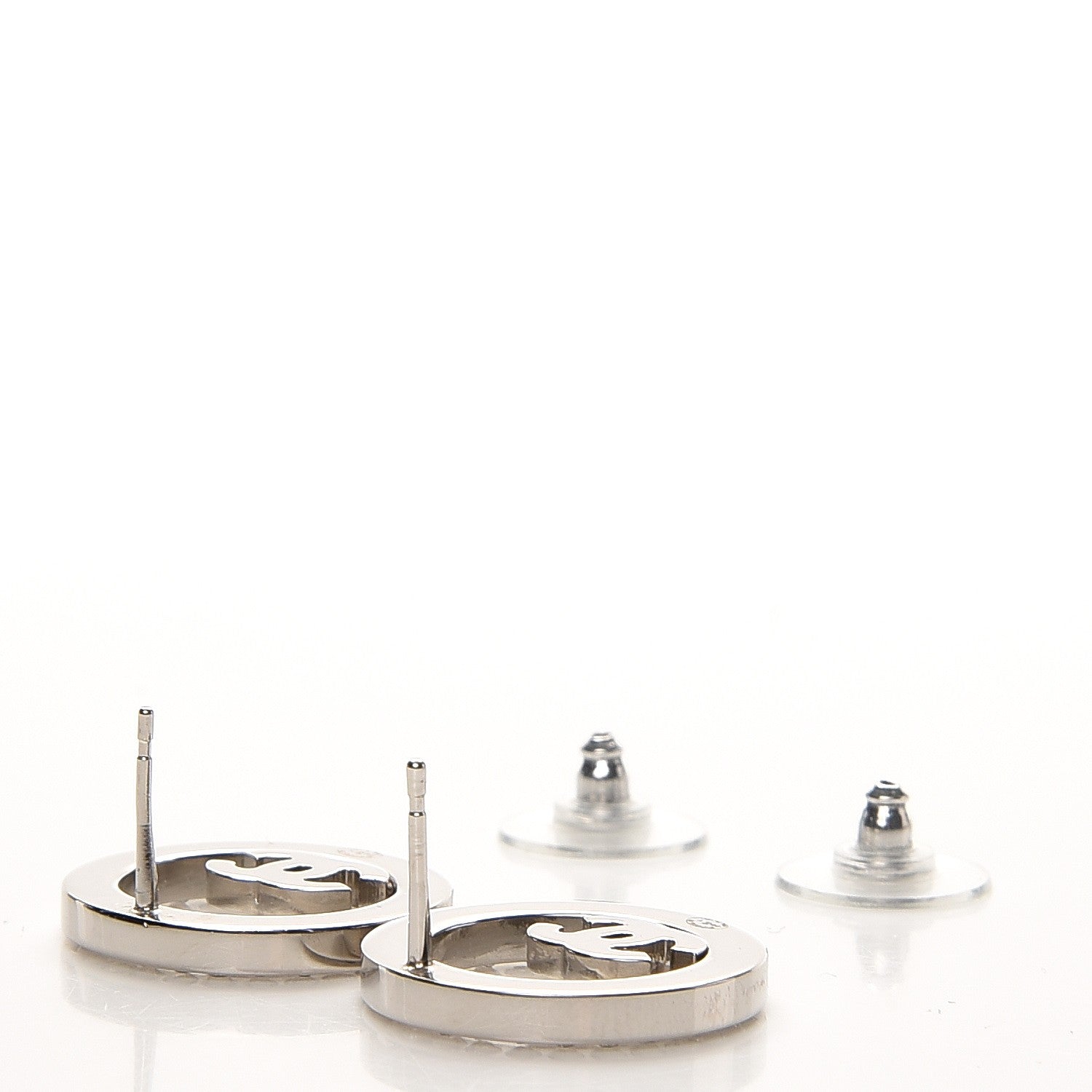 Chanel Crystal CC Earrings Silver 3 of 4