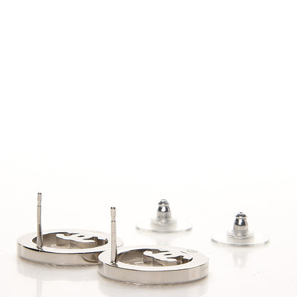 Chanel Crystal CC Earrings Silver 3 of 4