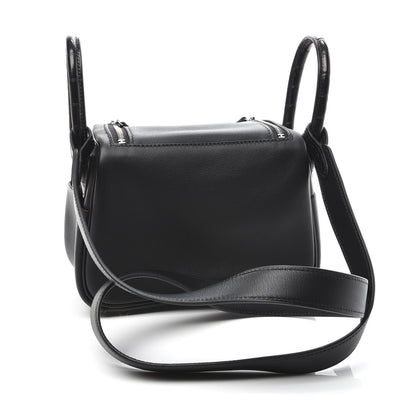 Hermes Shiny Alligator Swift Touch Mini Lindy 20 Black 2 of 9