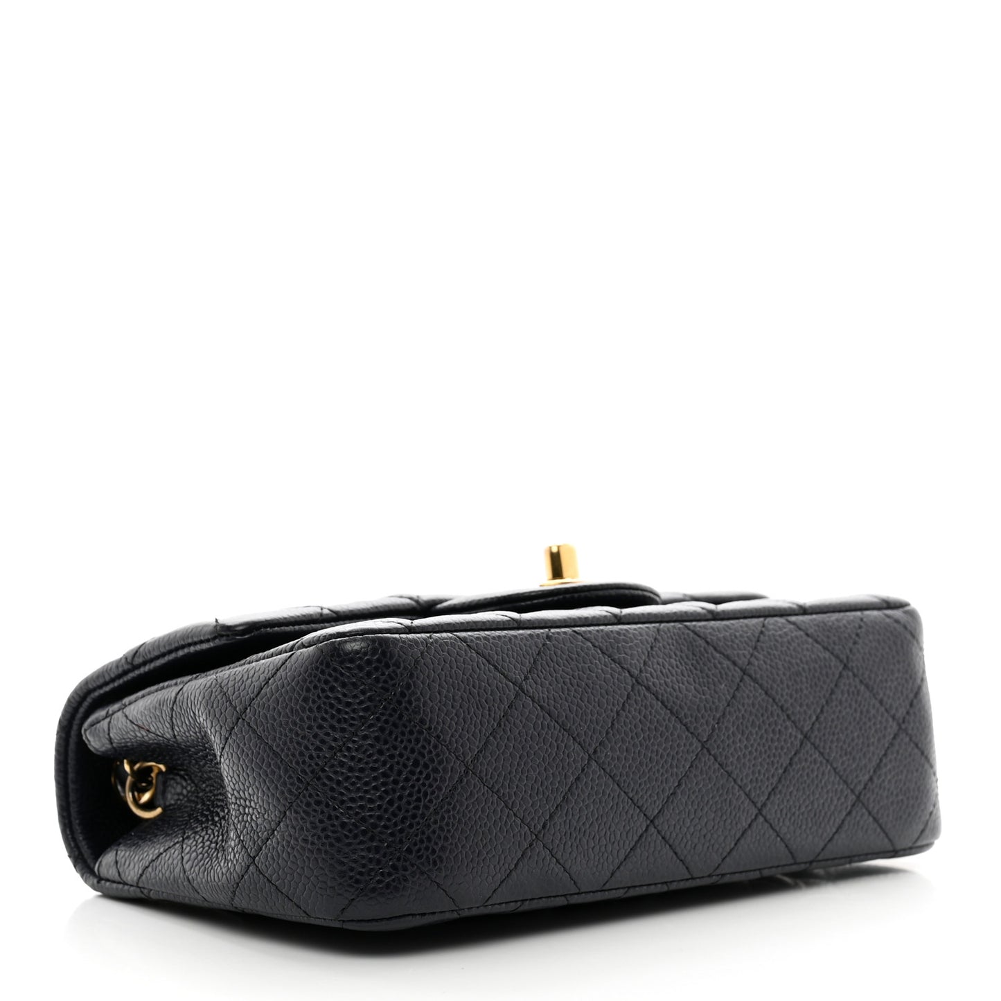 Caviar Quilted Mini Rectangular Flap Navy