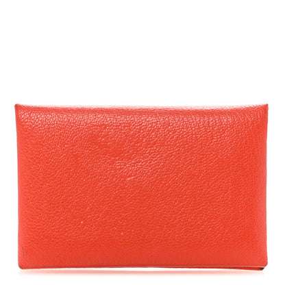 Hermes Chevre Mysore Calvi Card Case Capucine 1 of 10