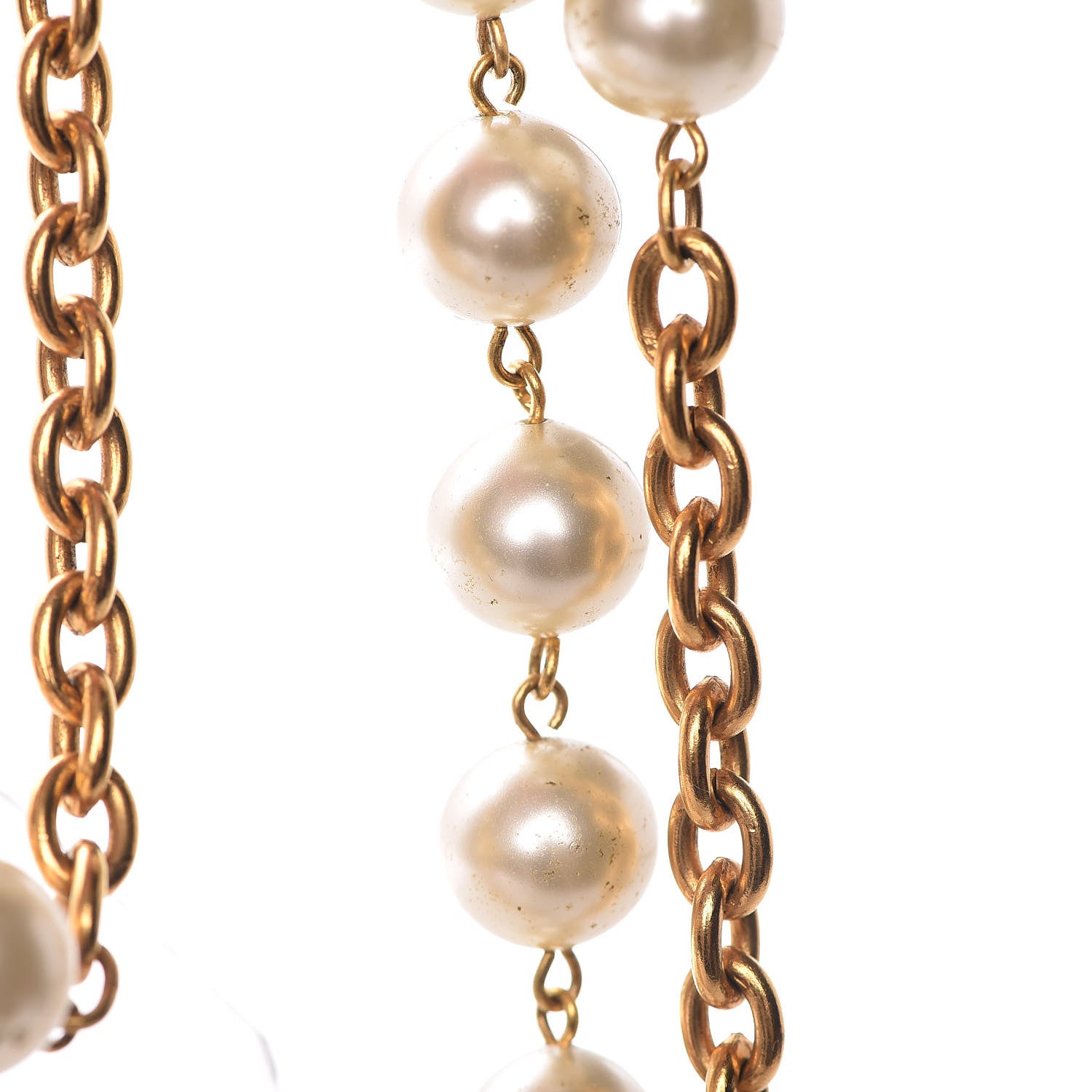 Chanel Pearl Chain Multi Strand Necklace Gold 8 of 8