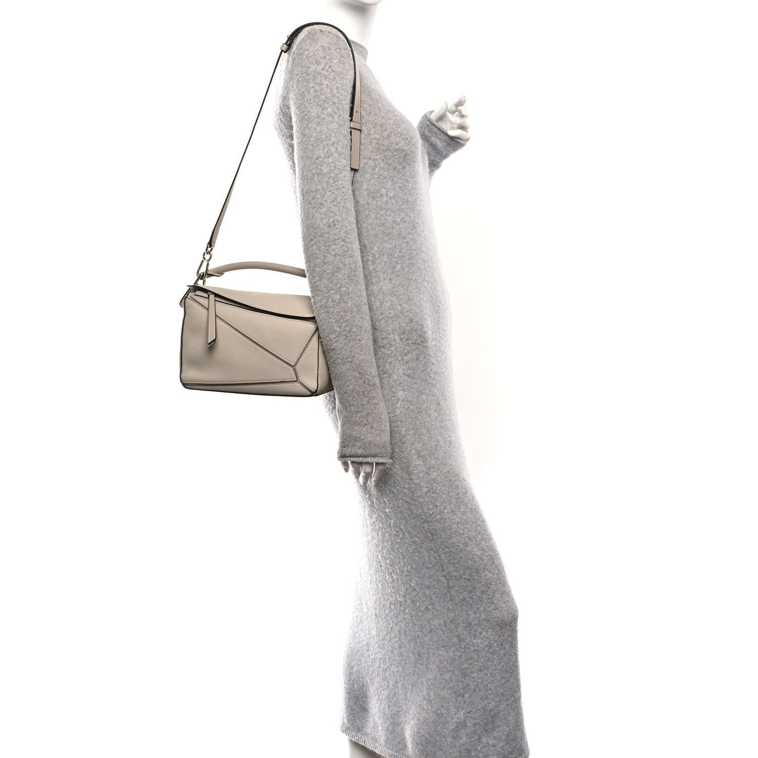 Loewe Grained Calfskin Small Puzzle Bag Sand 2 of 13