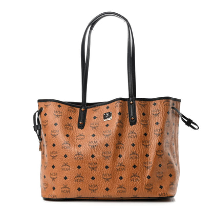 MCM Visetos Medium Project Reversible Shopper Tote Cognac 1 of 15