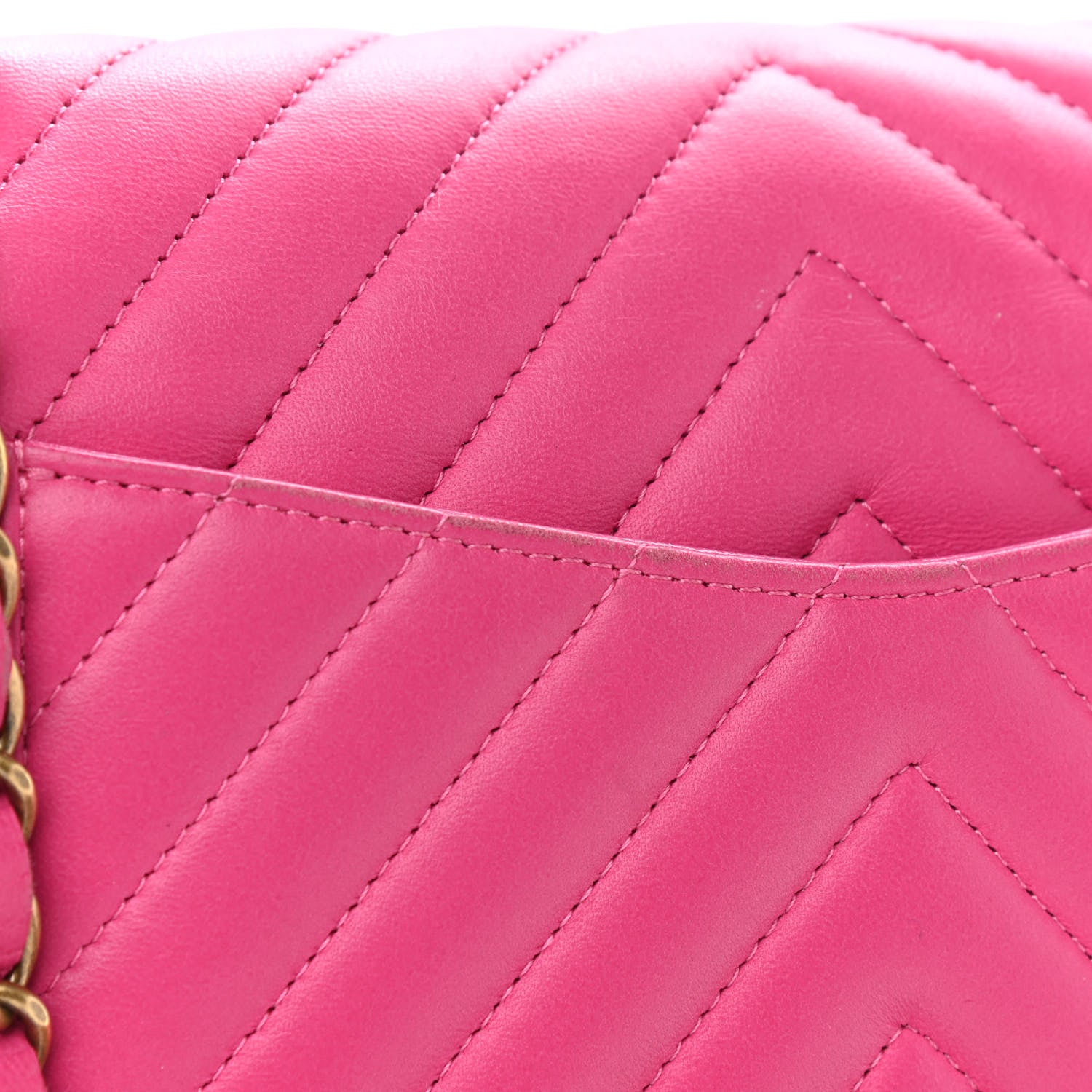 Chanel Lambskin Chevron Quilted Medium Double Flap Pink 10 of 13