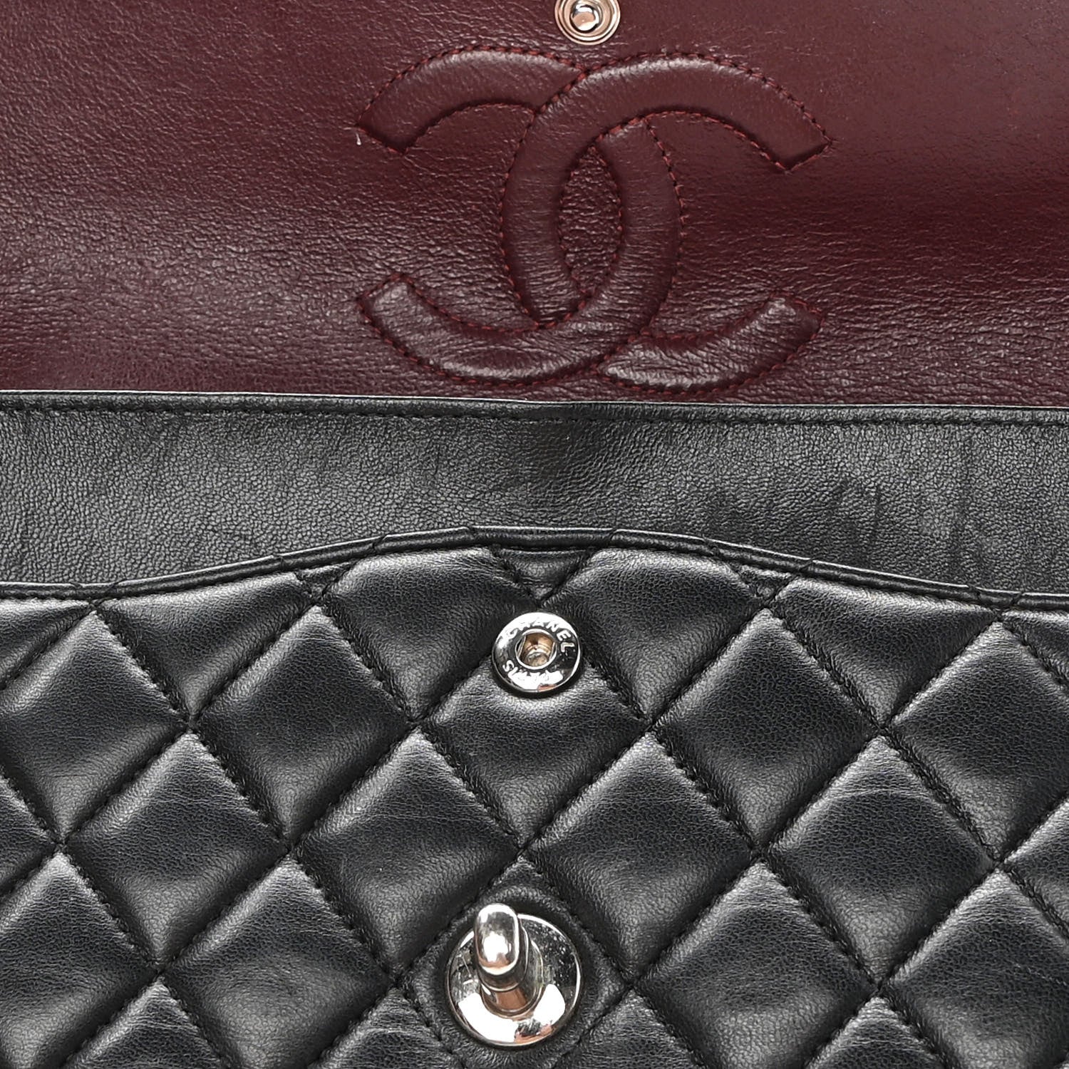 Chanel Lambskin Quilted Medium Double Flap Black 18 of 21