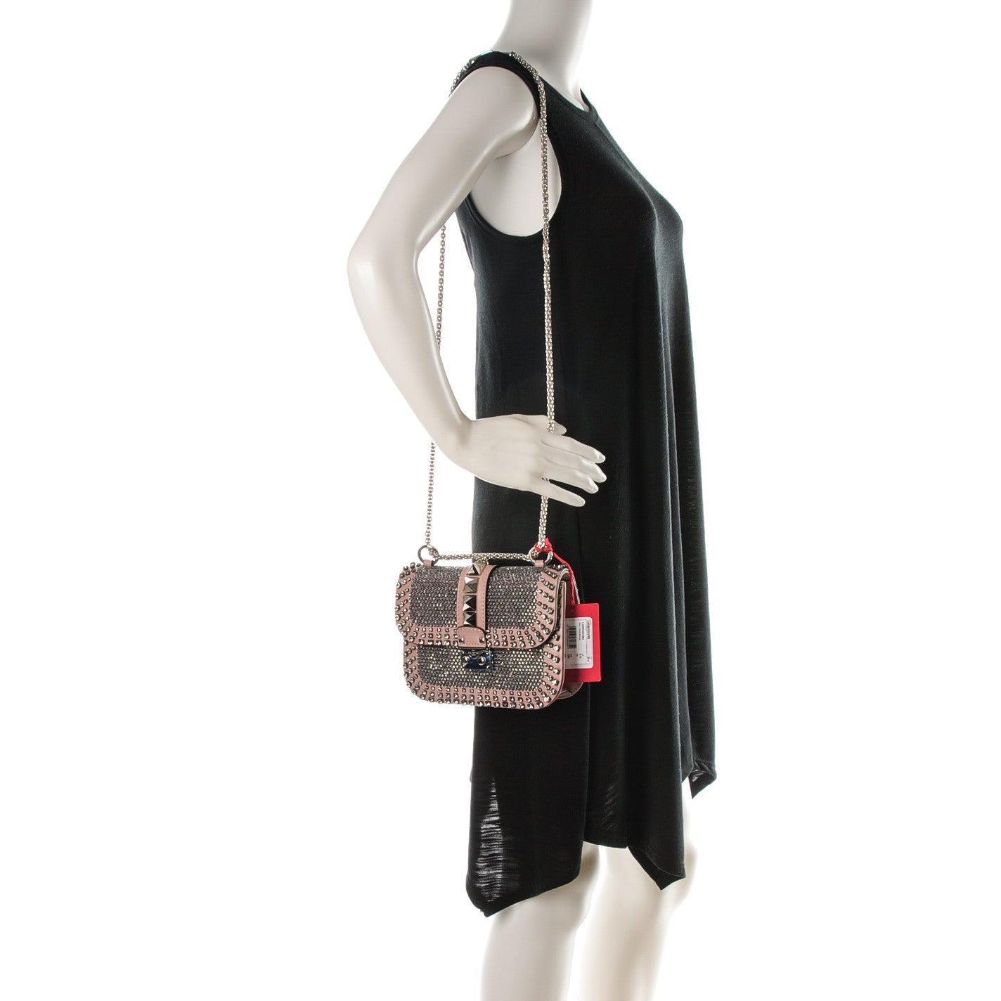 Valentino Garavani Vitello Crystal Embellished Small Glam Lock Rockstud Flap Multicolor 2 of 7