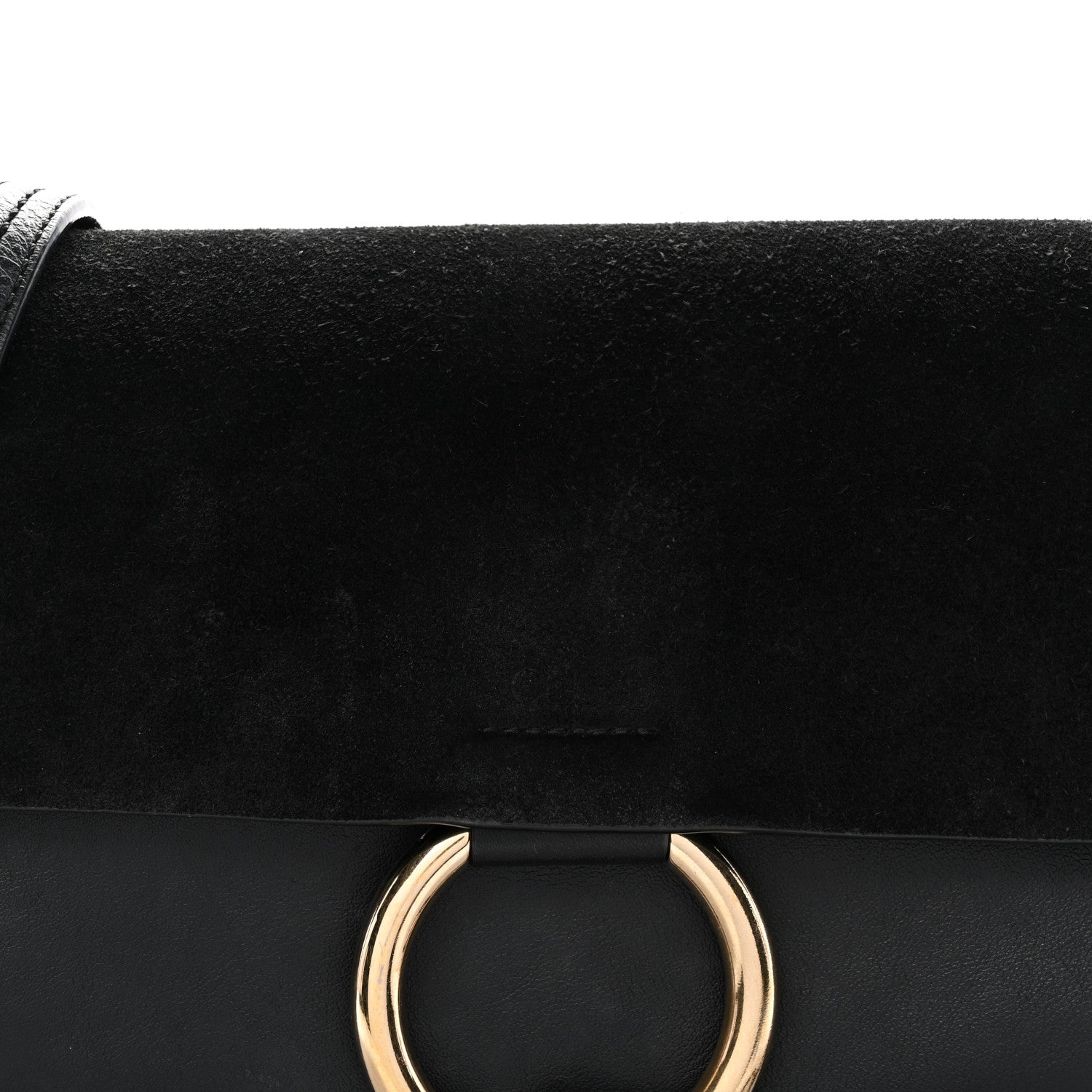 Chloe Suede Calfskin Small Faye Shoulder Bag Black 7 of 11