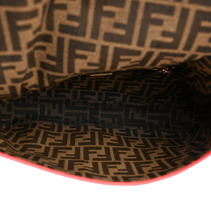 Fendi Fabric Jacquard FF 1974 Large Baguette Tobacco Moro Fuxia Fluo 5 of 11