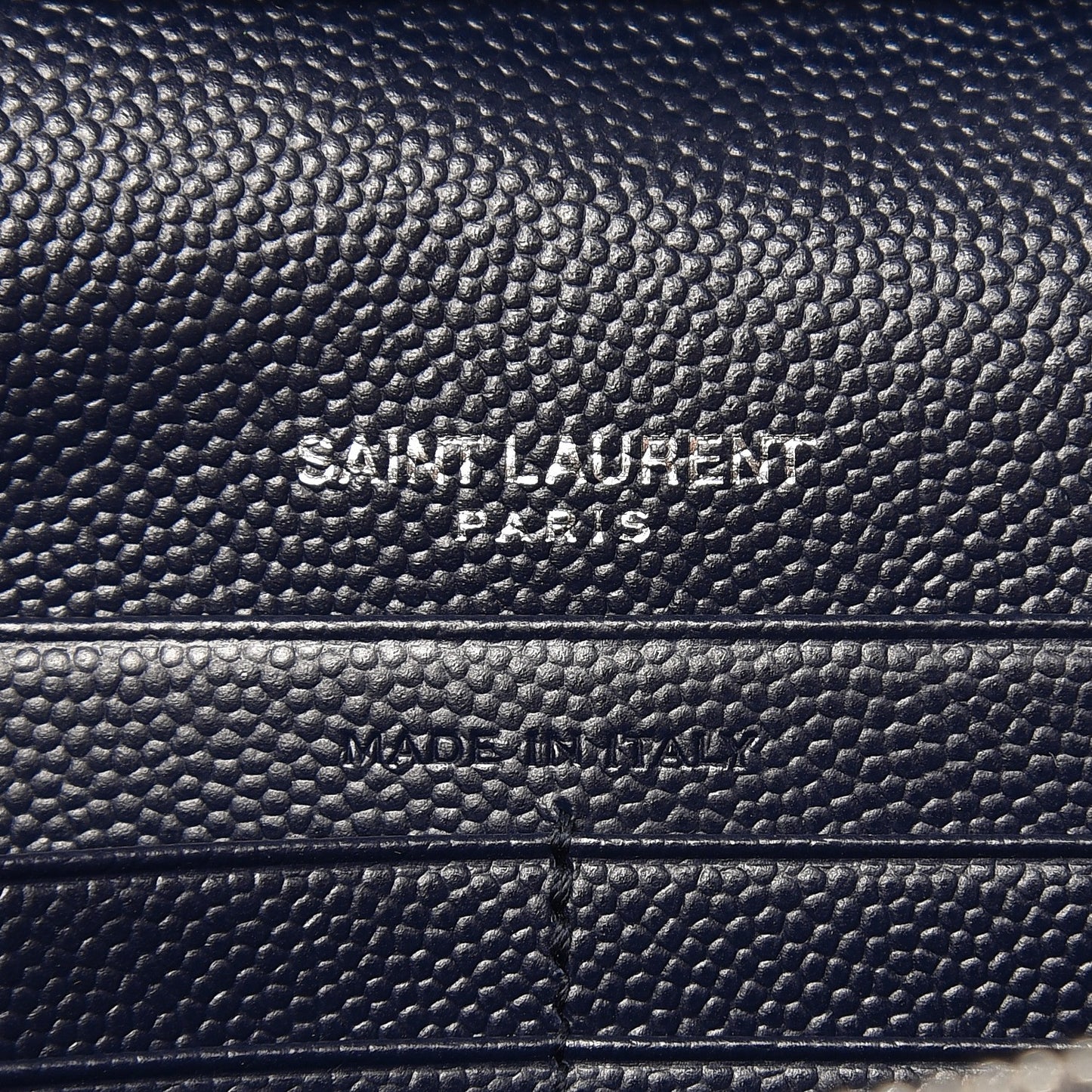 Grain De Poudre Matelasse Chevron Monogram Chain Wallet Deep Marine