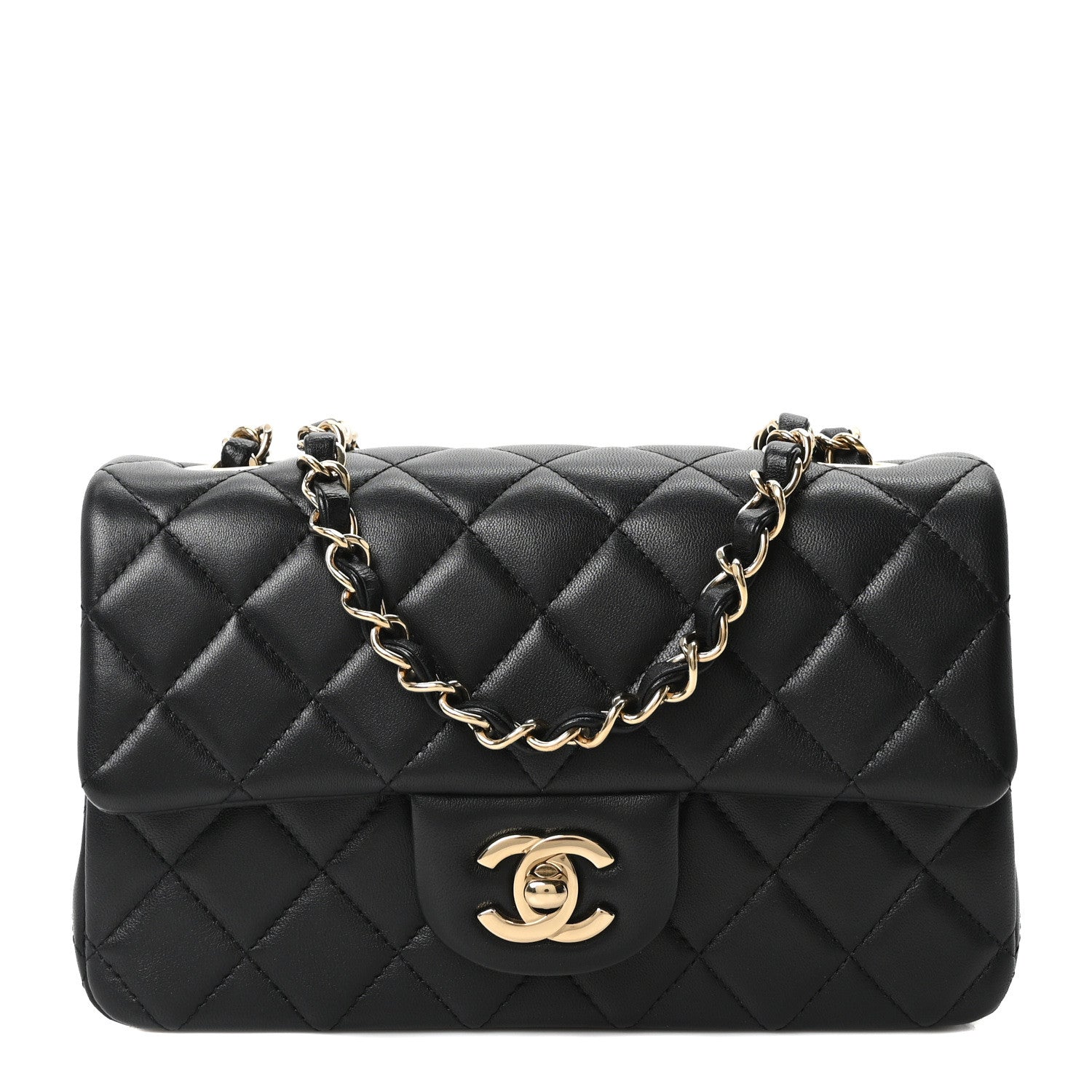 Chanel Lambskin Quilted Mini Rectangular Flap Black 1 of 11