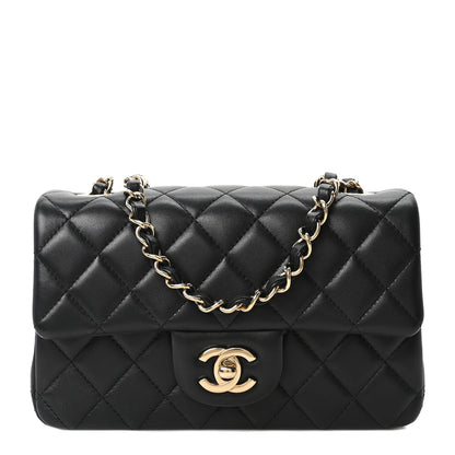 Chanel Lambskin Quilted Mini Rectangular Flap Black 1 of 11