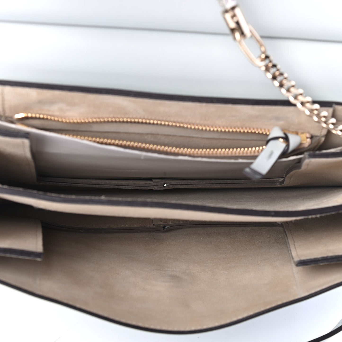 Calfskin Suede Medium Faye Shoulder Bag Airy Grey