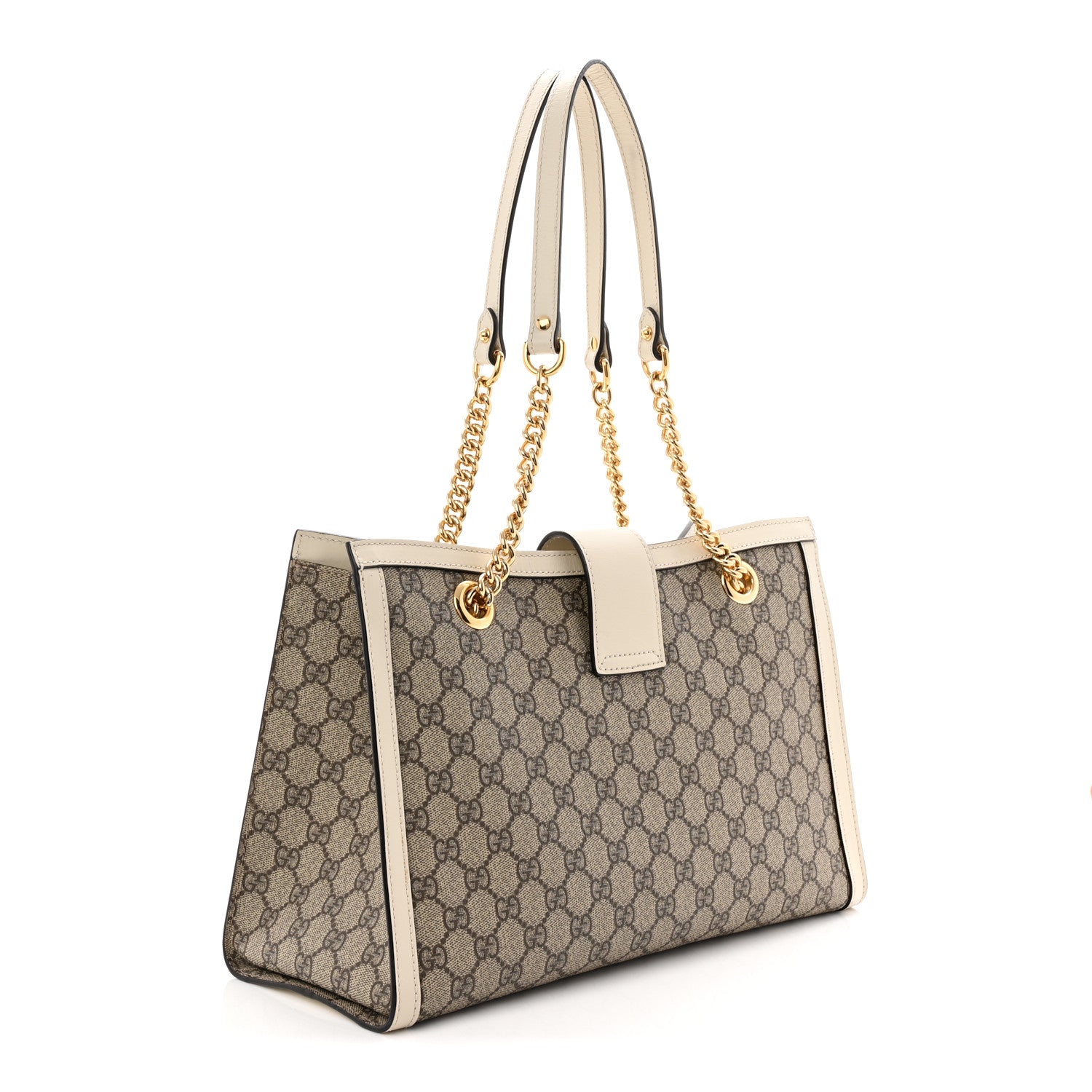 Gucci GG Supreme Monogram Medium Padlock Tote White 3 of 10