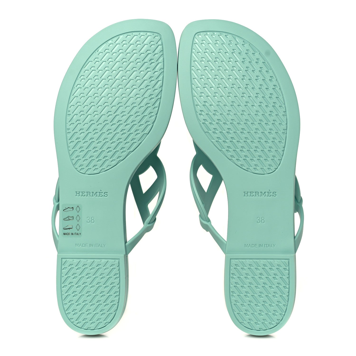 Hermes Rubber Womens Egerie Sandals 38 Vert Embrun 5 of 9