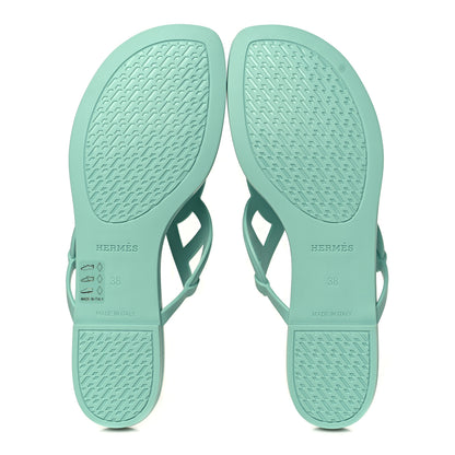 Hermes Rubber Womens Egerie Sandals 38 Vert Embrun 5 of 9