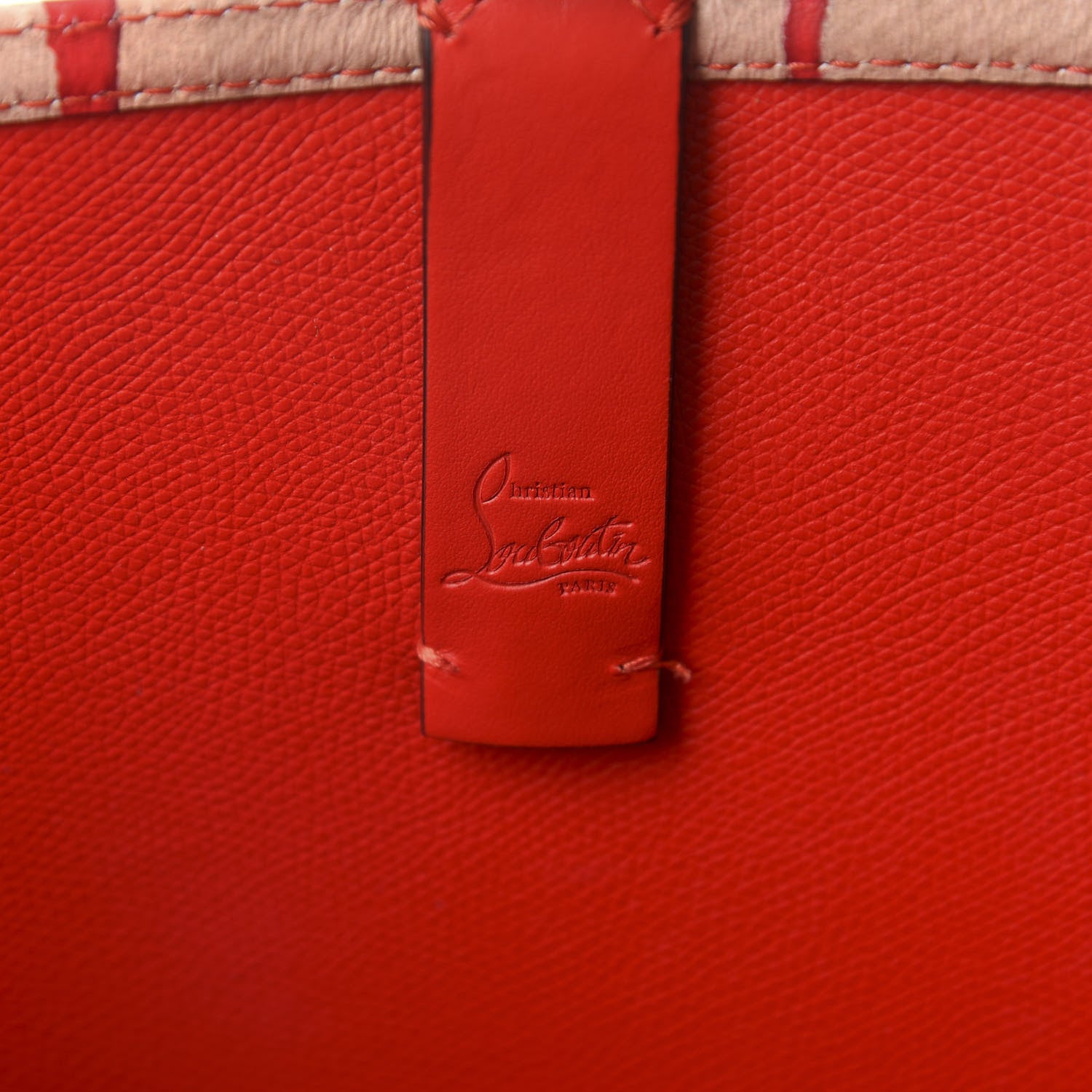 Christian Louboutin Calfskin Kraft Spikes East West Cabata Tote Kraft Red 9 of 11