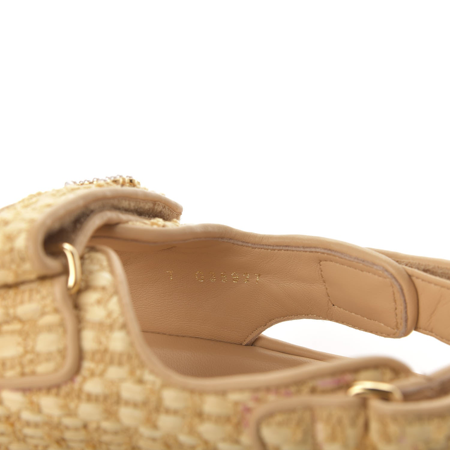 Chanel Braided Fabric Velcro Dad Sandals 39.5 Beige 8 of 9