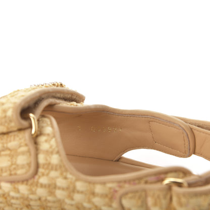 Chanel Braided Fabric Velcro Dad Sandals 39.5 Beige 8 of 9