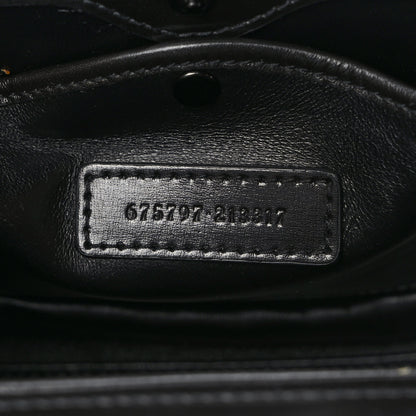Gucci Boarded Dyana Lux Calfskin Web Monochrome Small Bamboo 1947 Top Handle Bag Black 7 of 10