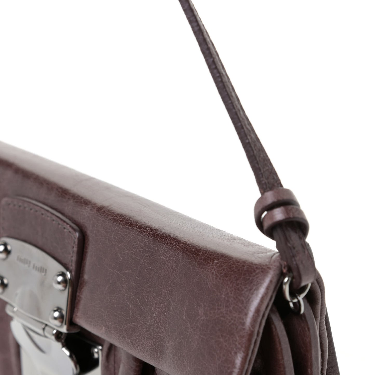 Vitello Lux Matelasse Flap Pochette Brown