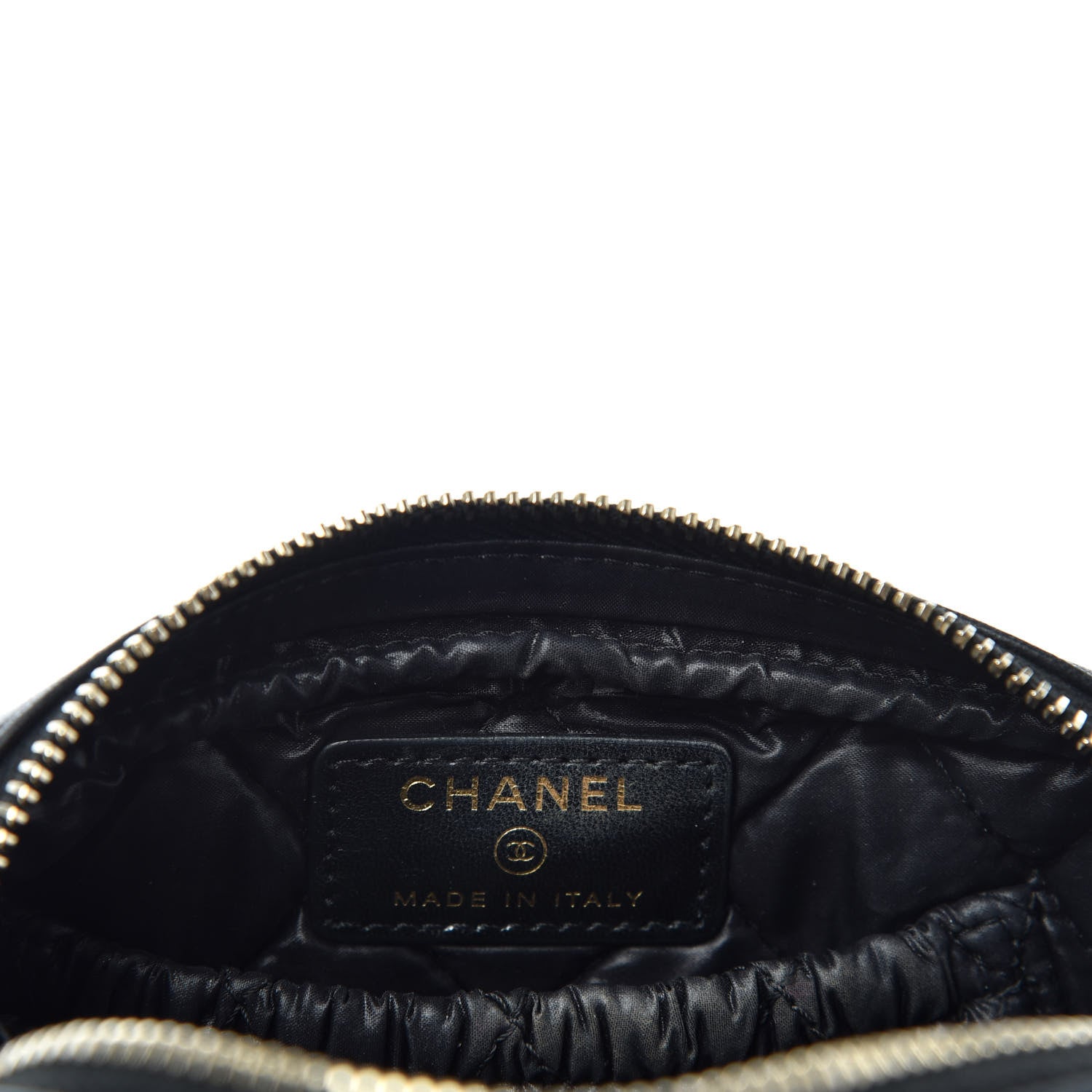 Chanel Lambskin Quilted Small Curvy Pouch Cosmetic Case Black 6 of 7