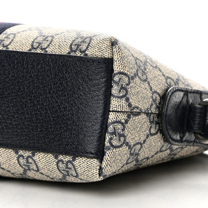 Gucci GG Supreme Monogram Textured Dollar Calfskin Web Small Ophidia Dome Shoulder Bag Beige Blue 10 of 12
