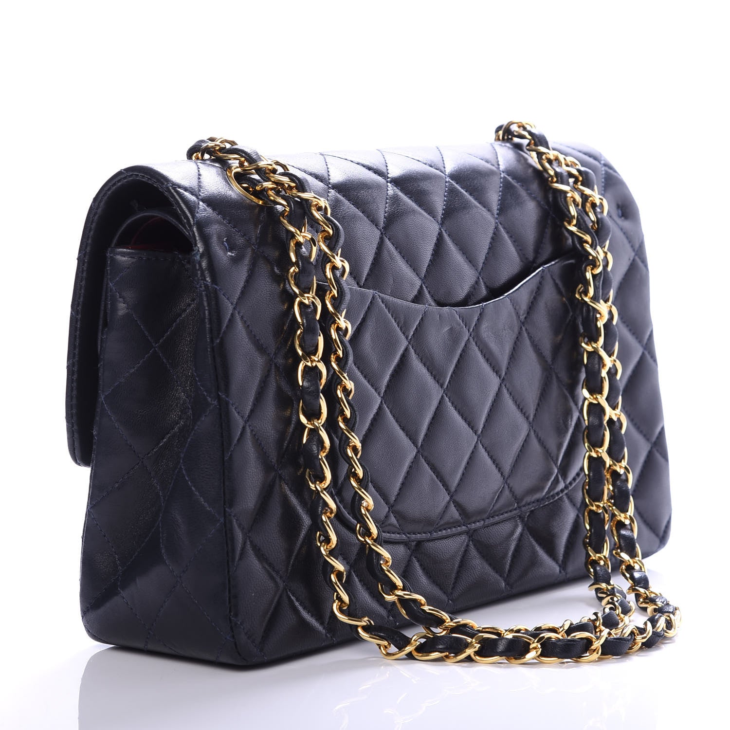 Chanel Lambskin Quilted Medium Double Flap Navy 3 of 11