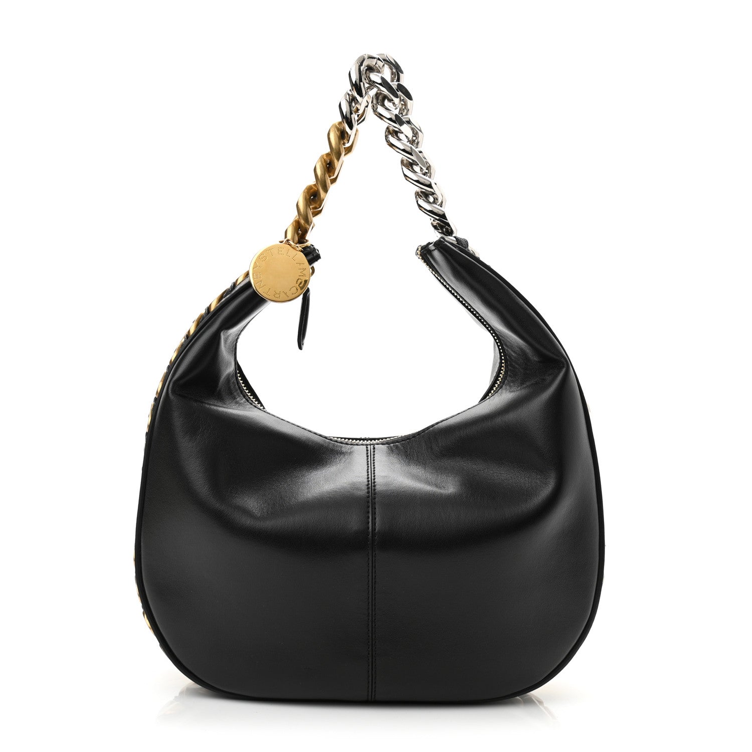 Stella McCartney Eco Alter Nappa Frayme Small Zipit Shoulder Bag Black 1 of 10