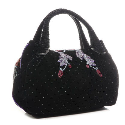 Fendi Velvet Embroidered Squirrel Spy Black Multicolor 3 of 10