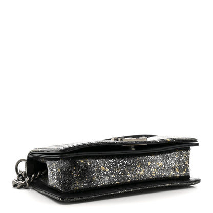 Chanel Glitter Glazed Calfskin Medium Boy Flap Black 4 of 10