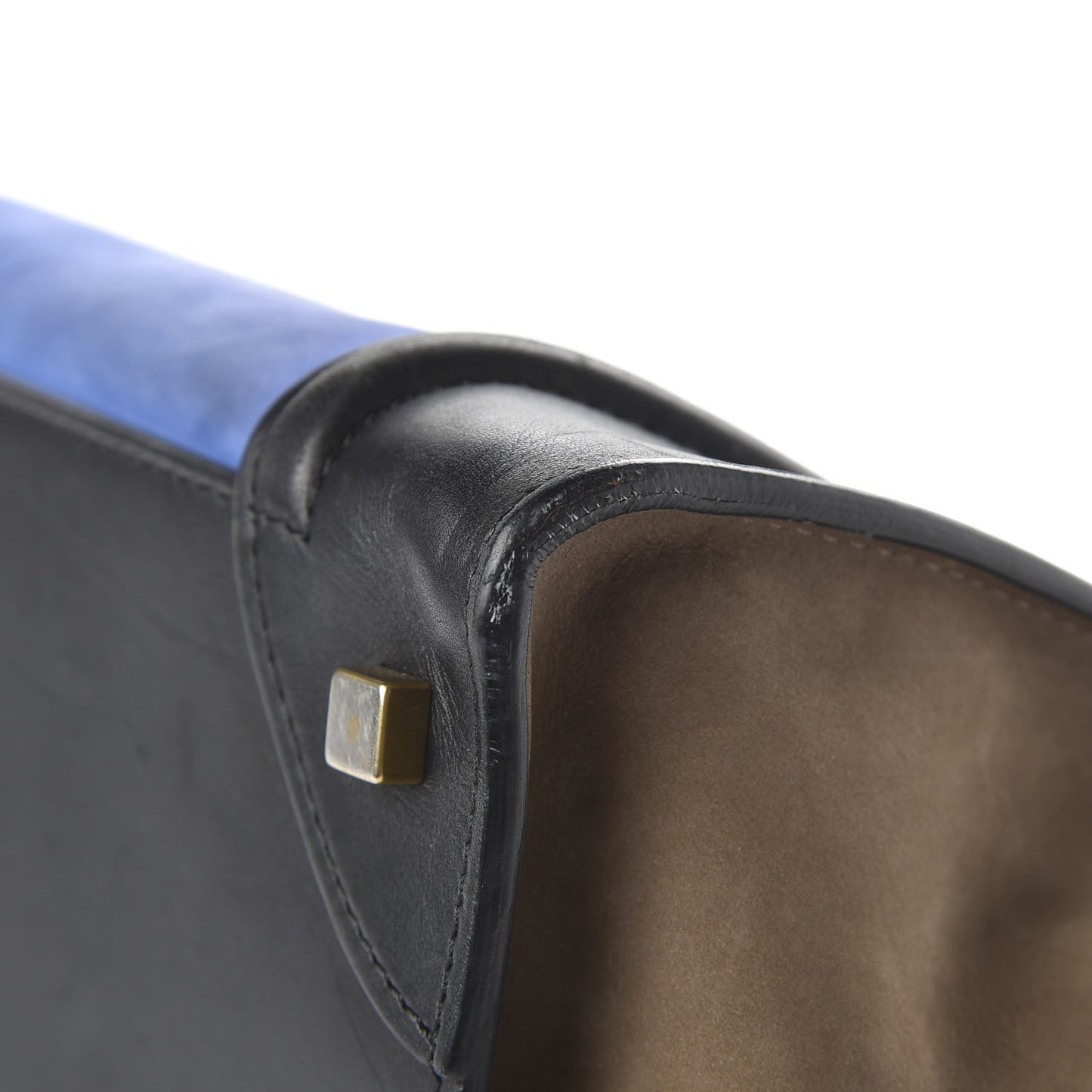 Nubuck Smooth Calfskin Mini Tri-Color Luggage Royal Blue