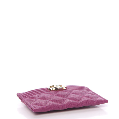 Chanel Caviar Quilted Boy Card Holder Fuchsia 3 of 9